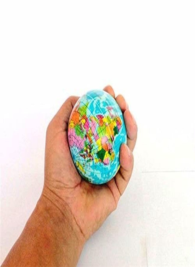 FULLFILLS 4 Pcs 4 Inch Globe Printed Soft Foam Sponge Stress Softball(World Map On This Ball) (Pack Of 4 Pcs), Multicolour - Image 4